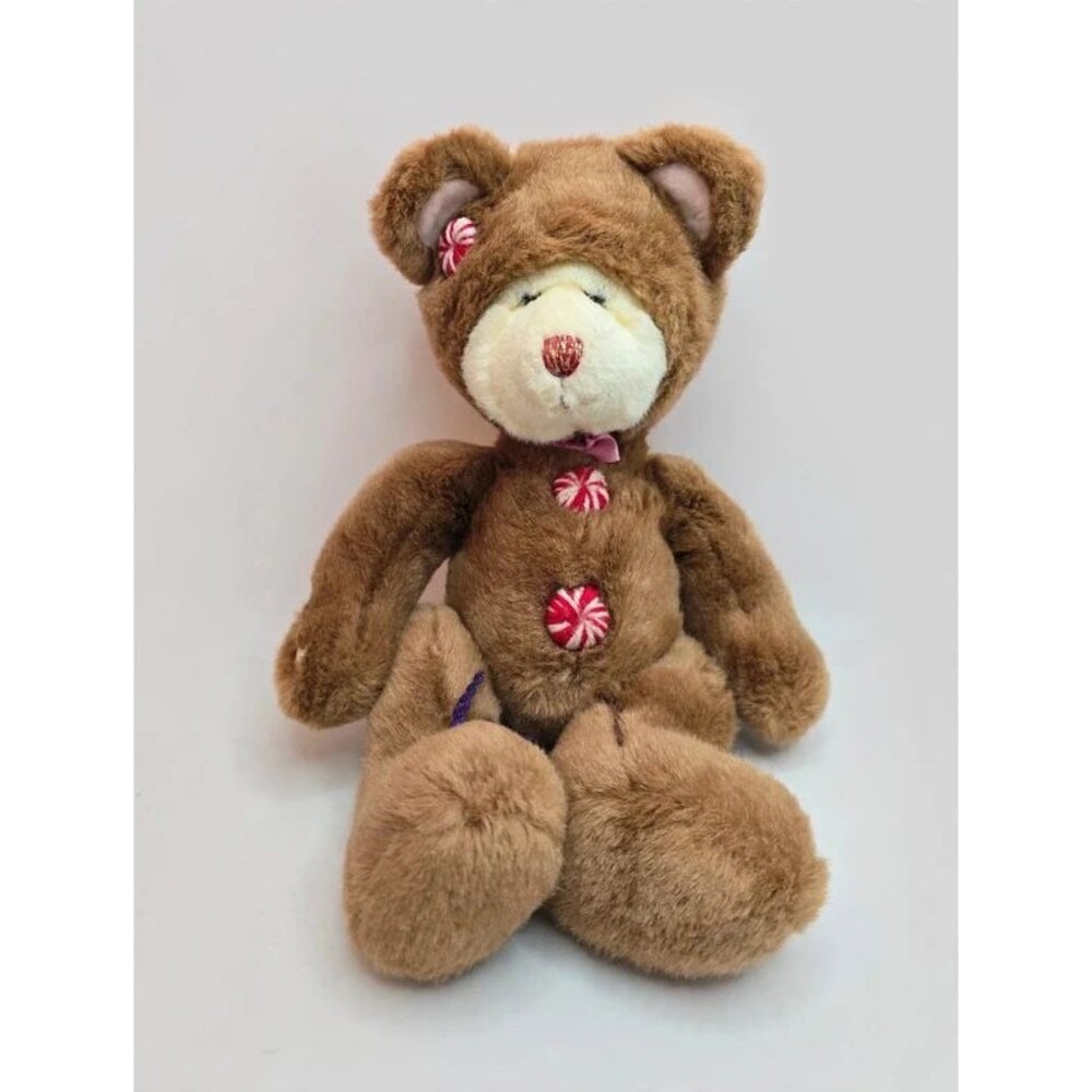 Vintage 1998 Russ Berrie Cookie Teddy Bear Peppermint Hood Plush